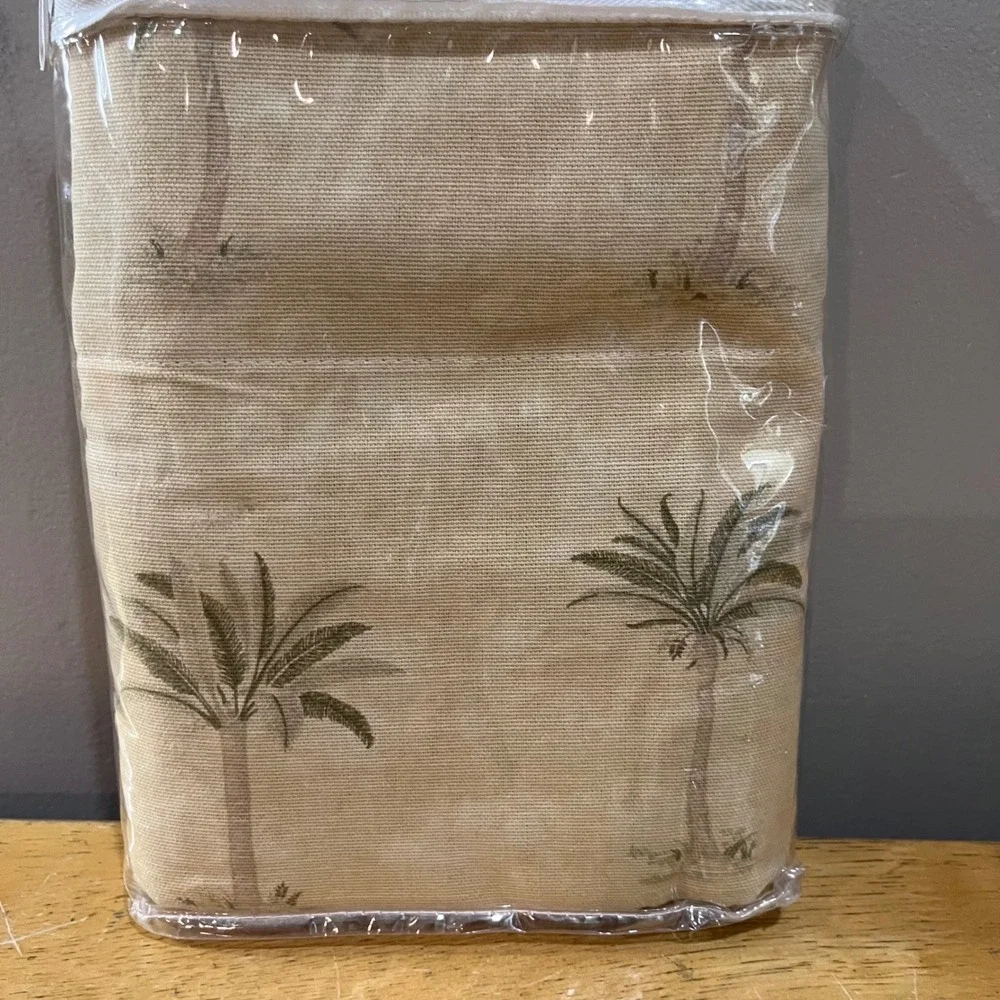 Waverly Home Classics Fairfield Valance Palm Tree Tropical Tan Vtg Coastal 78x14